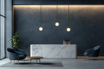 Modern Reception Area with Elegant Design and Minimalist Aesthetics
