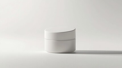 White Cream Jar Mockup on a White Background