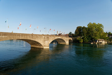 Fototapeta premium Deutschland - Baden-Württemberg - Rheinfelden (Baden) - alte Rheinbrücke
