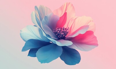 Vibrant gradient flower in pink and blue tones.  image