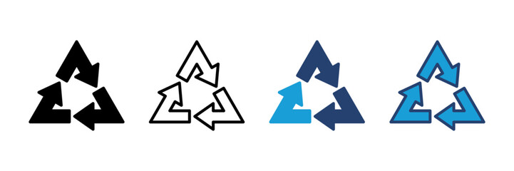 Recycle icon vector. Recycling vector icon.
