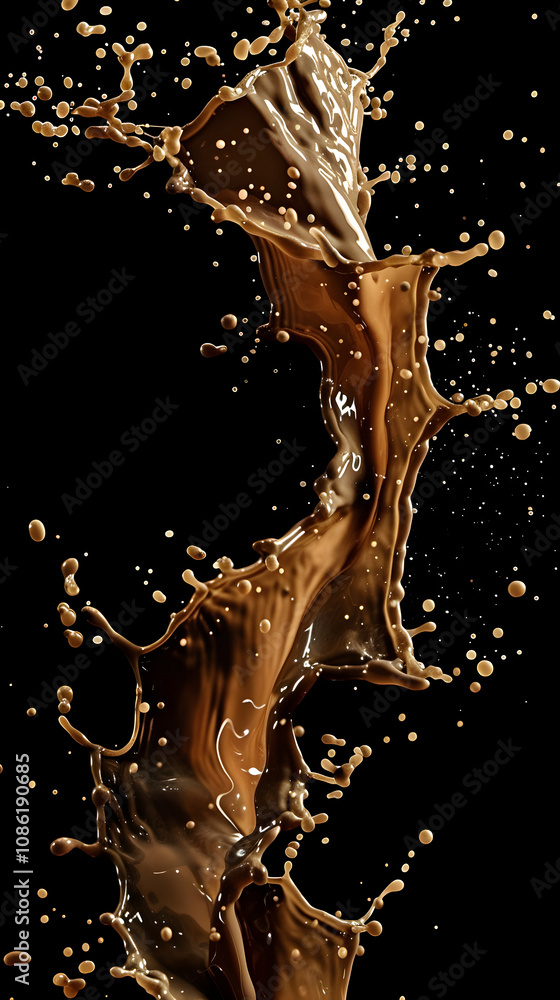 Aufkleber a dynamic splash of liquid, capturing the movement and texture of a beverage.