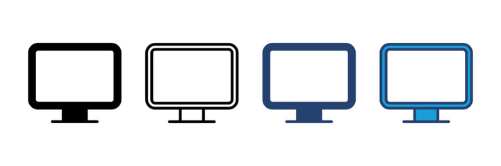 Computer icon vector. computer monitor icon vector.