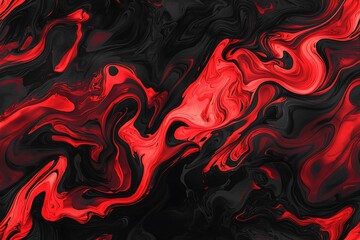 Obraz premium Dynamic Red and Black Abstract Texture with Fluid Swirls