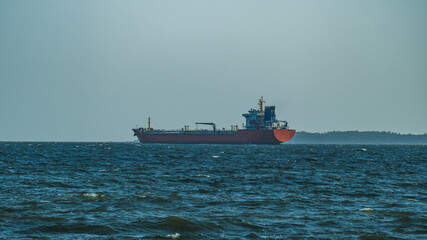 Cargo Ship on the Horizon, Balikpapan Bay.