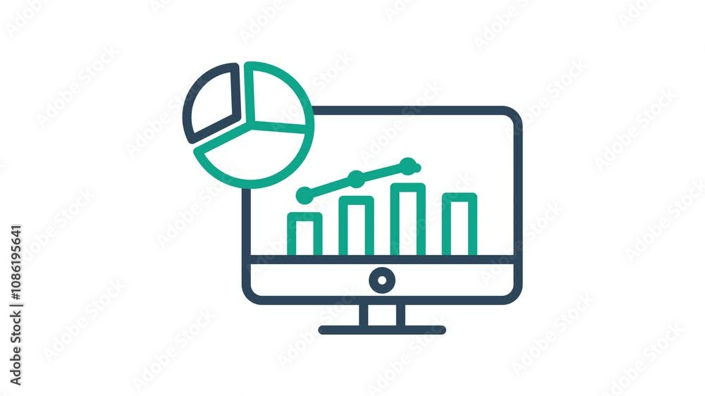 Poster analysis animated icon. suitable for user interface, provide visual feedback, etc. animated icon rel