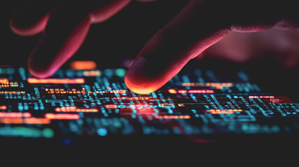 Close-Up of a Hand Hovering Over a Suspicious Email Interface, Highlighting the Intricacies of Cybersecurity in a Digital Environment