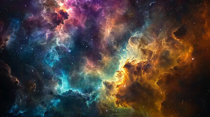 Fototapeta premium A vibrant display of colorful gas clouds in the vastness of outer space showcasing stellar beauty and cosmic wonder