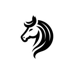 simple tribal modern logo of horse head