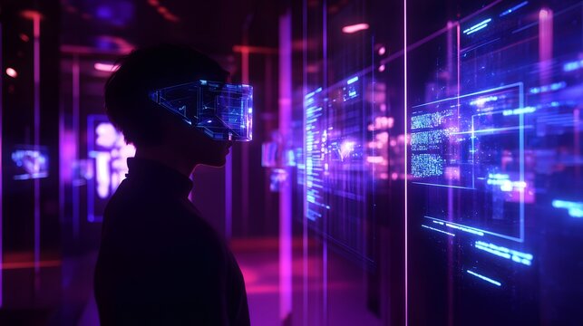 21. A holographic marketing agency with floating analytics dashboards, interactive ad mockups, and real-time campaign data projections