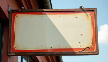 Empty Vintage Sign on a Building
