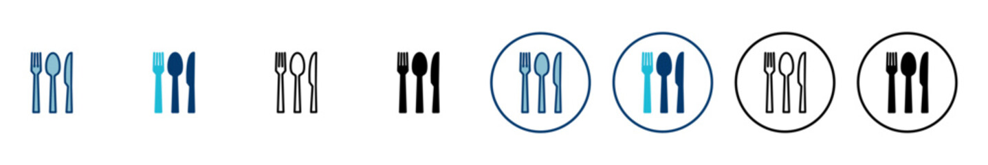 Fork, Spoon, and Knife isolated on white background. Restaurant icon. food icon. Eat. Cutlery icon.
