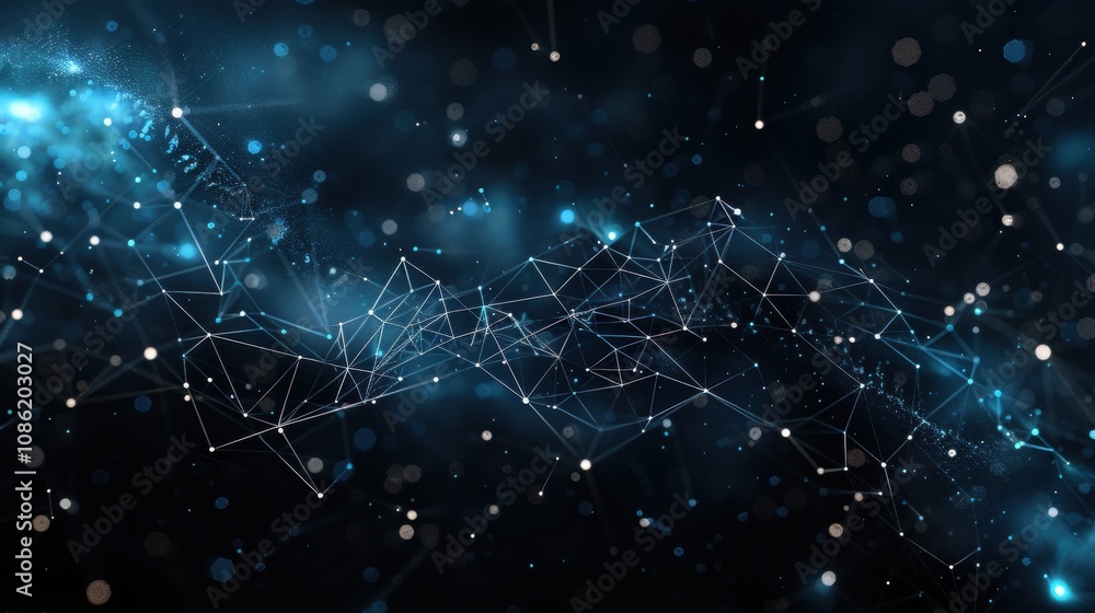 Aufkleber Abstract Network Connections Digital Data Visualization