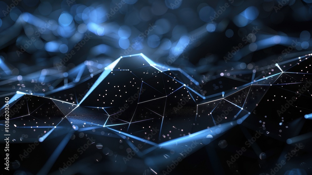 Poster Abstract Blue Network Data Visualization Design