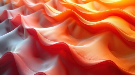 Obraz premium Abstract Orange and Red Wavy Fabric Texture