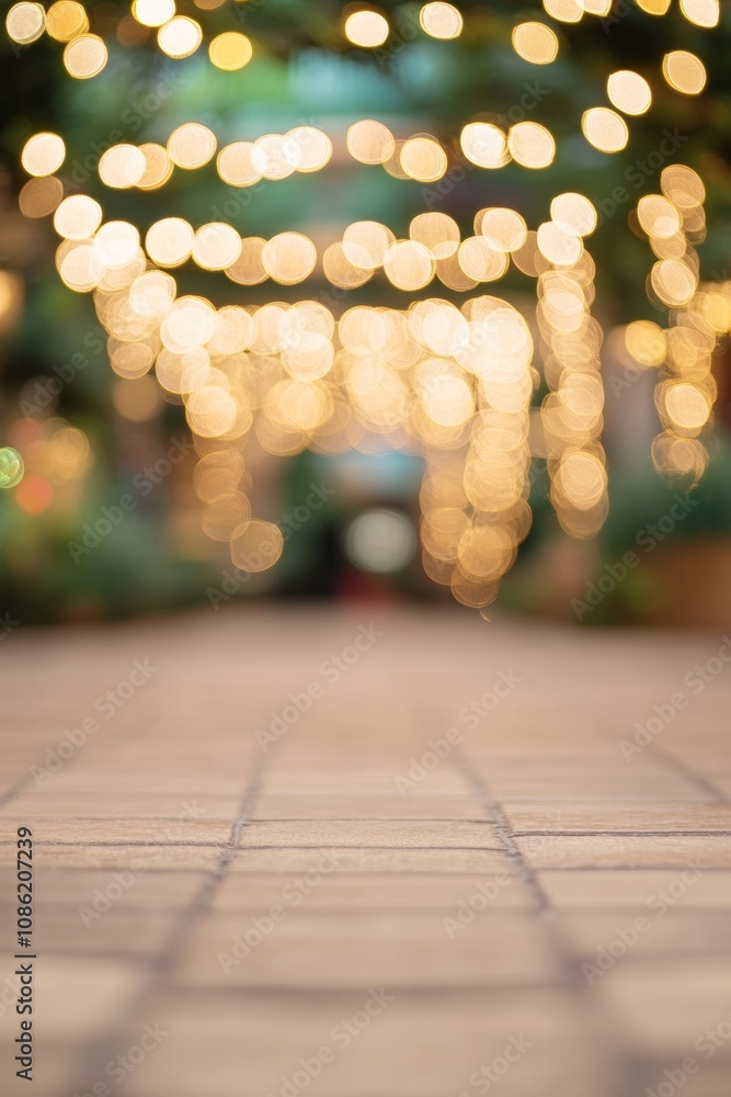 Poster a captivating street scene illuminated by a myriad of colorful lights, creating a vibrant and dreamy