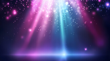 Abstract blurred iridescent light background. Ethereal Light Beams. Illustration