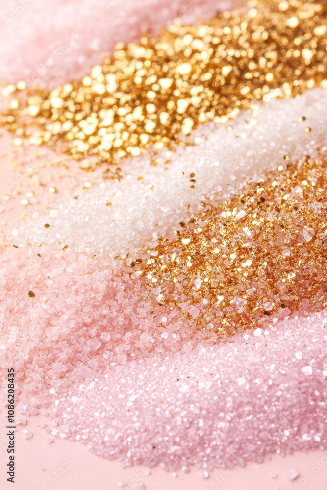 Aufkleber a dazzling array of glitter sparkles across a soft pink surface, creating a whimsical and enchanting