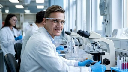 A welder works inside a large pipe, surrounded by digital data graphics. - Powered by Adobe