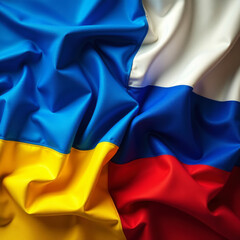 flag of ukraine and flag of russian federation