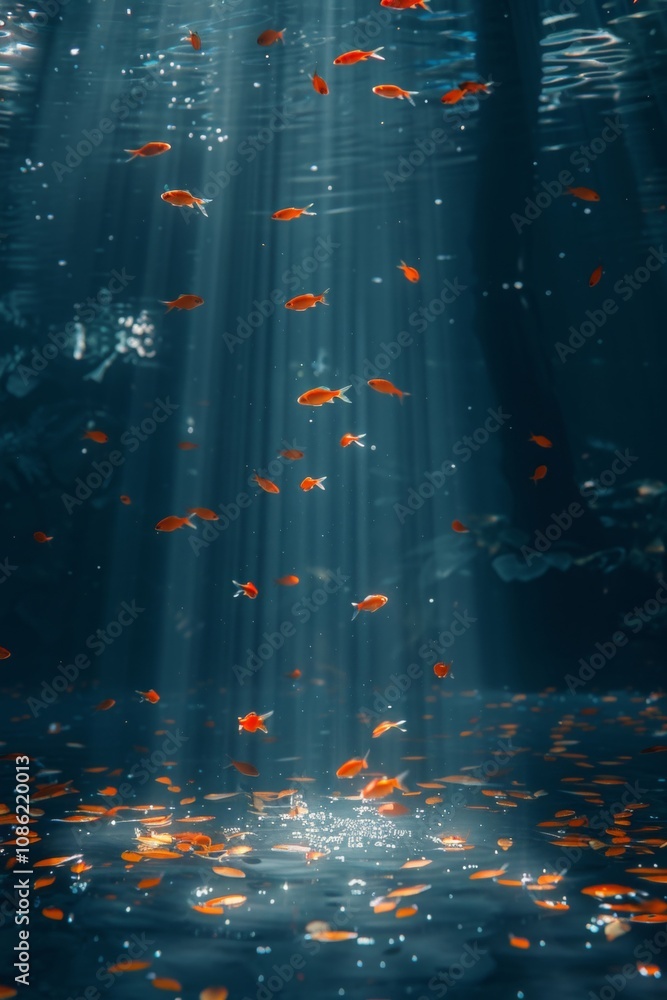 Aufkleber sunlight filters through the water, creating a mesmerizing display of light and shadows. colorful fi