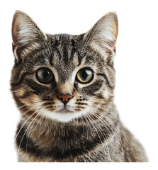 Fototapeta premium PNG Adorable tabby cat with green eyes