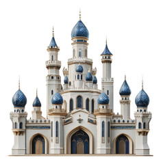 Obraz premium PNG Fairytale castle with blue domes