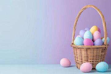 Easter Egg Hunt with Baskets and Colorful Eggs