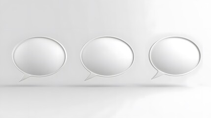 3d Speech bubbles, 3 different angle, white background