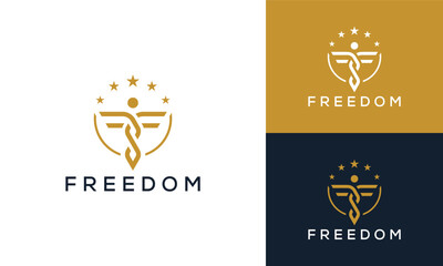 Letter FF Freedom Wing Logo Design Inspiration