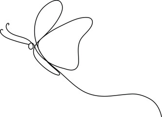 Butterfly Continuous One Line Drawing vector art