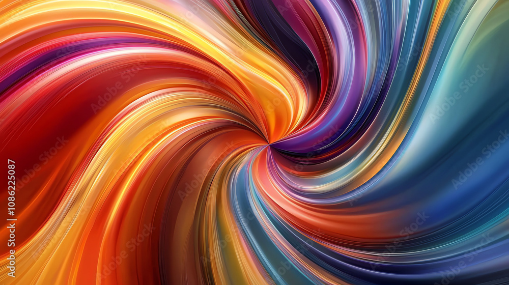 Poster an abstract swirl of vibrant colors flowing seamlessly in a captivating display of artistic movement