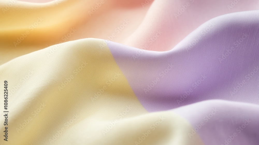 Poster soft gradients of pastel lemon and lavender fabric with subtle blending for elegant backgrounds and 