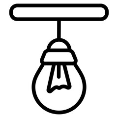 Hanging lightbulb icon