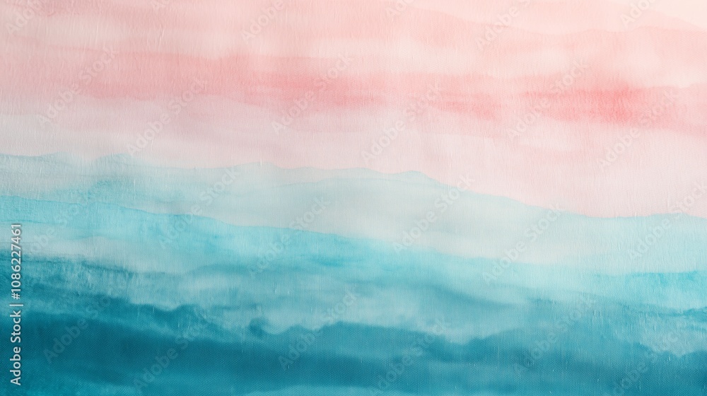 Poster soft gradient blending of calming pink and cool aqua tones in a smooth abstract background for seren