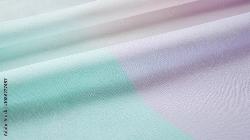 Poster soft pastel gradient fabric transitioning from light lavender to fresh mint green with subtle textur