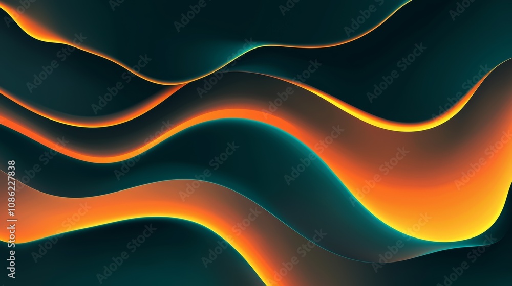 Poster vibrant gradient background featuring a seamless transition from deep teal to bright orange with flu