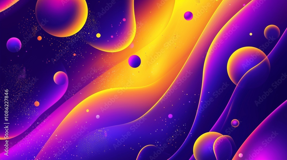 Aufkleber vibrant neon gradient abstract background with blending colors and bright yellow hues featuring colo