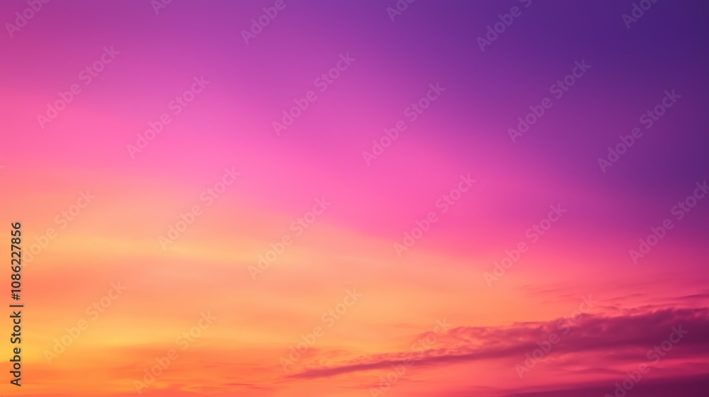 Poster warm gradient background transitioning from sunset hues with soft colors blending into the sky for i