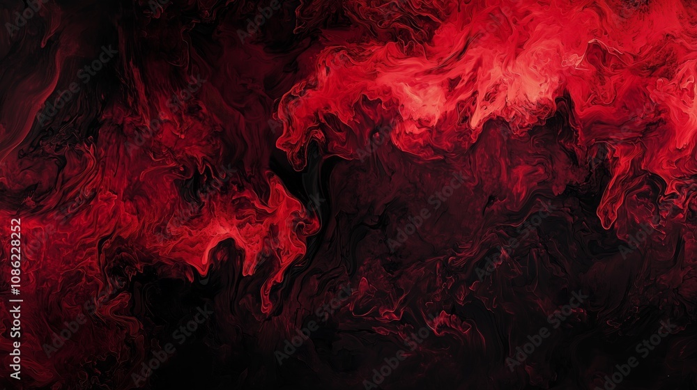 Poster a dramatic deep black and red gradient background with blending colors to create an engaging abstrac