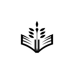 book logo flower design education illustration abstract vector