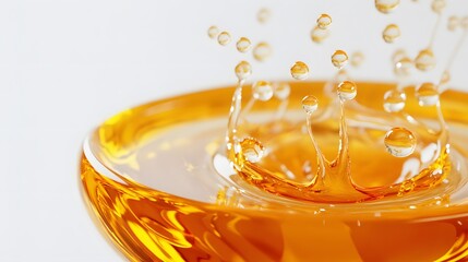 3d cartoon Cooking Oil, Honey drop with air bubbles isolated. Icon of drop of oil or honey, white background