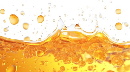 3d cartoon Cooking Oil, Honey drop with air bubbles isolated. Icon of drop of oil or honey, white background