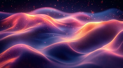 Obraz premium Abstract Glowing Waves of Purple and Orange Light