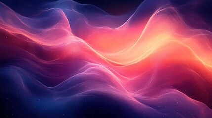 Fototapeta premium Abstract Cosmic Waves of Purple Pink and Orange Hues