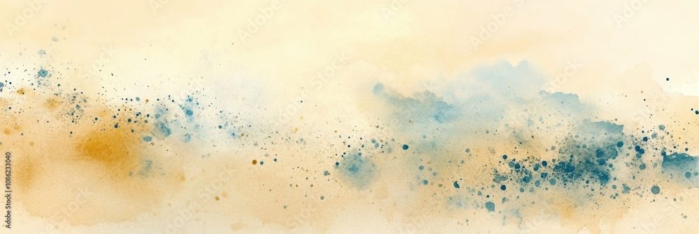 Poster a gentle blend of blue and amber watercolor textures creates a soothing backdrop ideal for artistic 