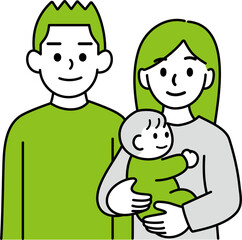 若い親子のイラスト