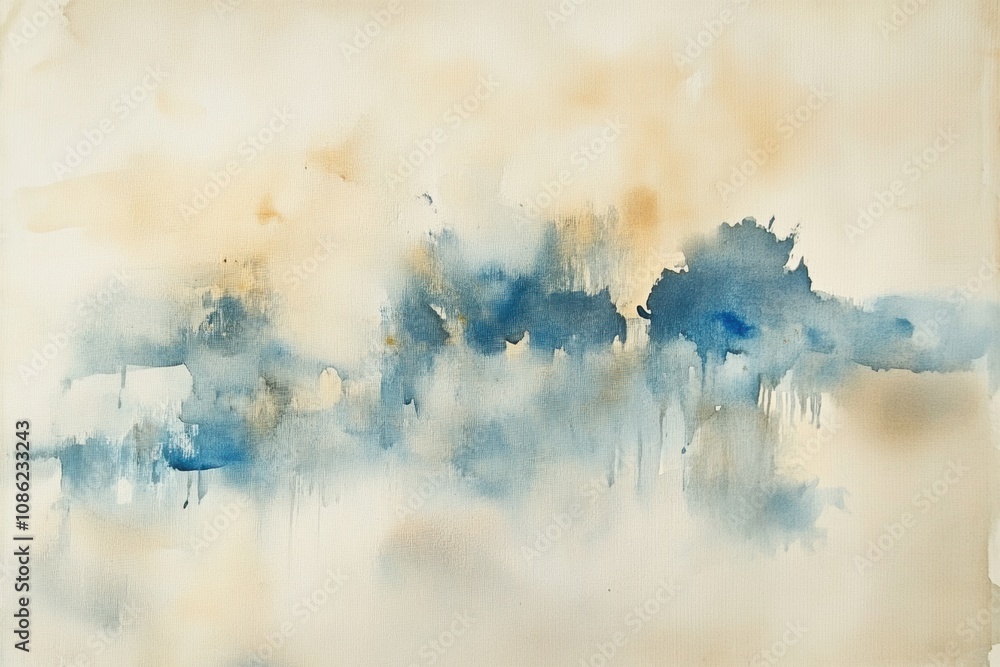 Poster flowing strokes of blue and beige create a soothing and abstract composition, evoking feelings of pe