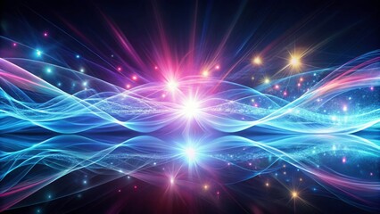 Obraz premium Fractal light waves creating a futuristic abstract background, technology, digital, design, pattern, geometric, energy