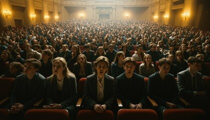 Obraz premium Captivated Crowd Awaits Their Future